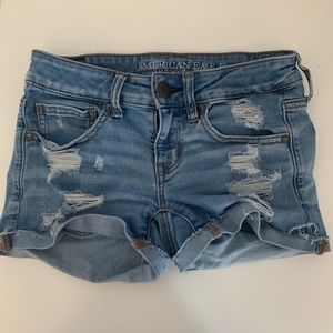 American Eagle Superlow Shortie Denim Shorts